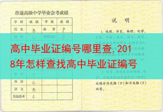 高中毕业证编号哪里查,2018年怎样查找高中毕业证编号